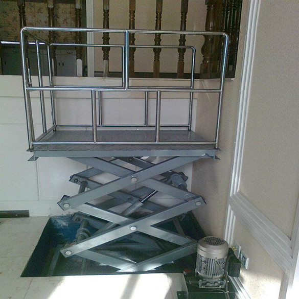 scissor type cargo lift ножничного типа грузового лифта